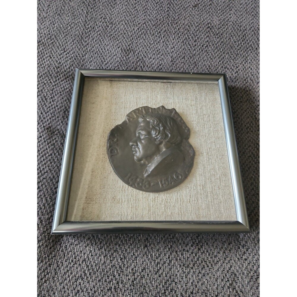 New Dr. Martin Luther 1483-1540 Framed High Relief Bronze Coin With Screws